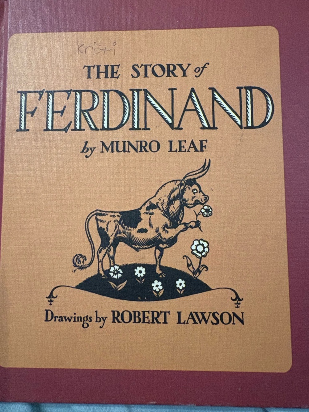 The Story of Ferdinand by Munro Leaf - Illustrated Hardcover (Rust & Tan)
